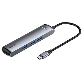 Mua Hub sạc nhanh 87W chia cổng đa năng 6 in 1 Type-C dành cho Macbook Pro / Smartphone hiệu Baseus Mechanical Eye thành cổng Type-C PD 3.0  3 cổng USB 3.0  jack mạng LAN  cổng HDMI chuẩn 4k - Hàng nhập khẩu