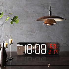 Mua Đồng hồ báo thức LED treo tường Decor đo nhiệt độ độ ẩm  ngày tháng màn gương led điện tử Laluna