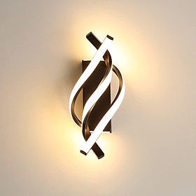 Đèn tường bên trong, đèn LED tường hiện đại 16W Thiết kế cong, đèn tường ấm 3000K, 2500 lumens noir ip20, cho phòng ngủ, phòng khách, phòng khách
