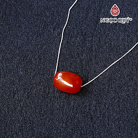 Dây chuyền bạc lu thống mã não đỏ 17x13mm mệnh hỏa, thổ - Ngọc Quý Gemstones