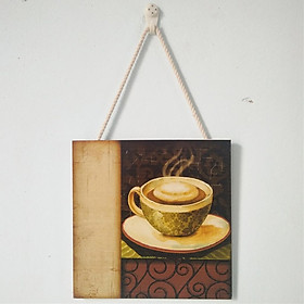 Vintage Cafe Shop Plaque Sign Wood Coffee Pattern Wall Decor Art Pattern 1