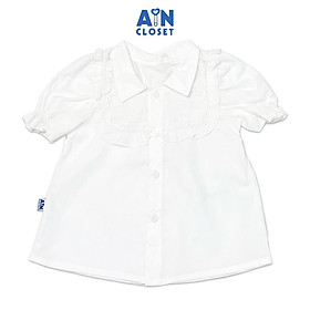 Áo sơ mi trắng ngắn tay bé gái cotton - AICDBGHCRLWR - AIN Closet