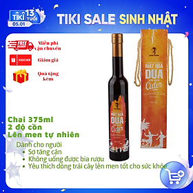 Mật Hoa Dừa Lên Men Cider SokFarm - Thức Uống Lên Men Dành Cho Phái Đẹp, Kích Thích Tiêu Hóa, Giảm Tích Tụ Mỡ Bụng, Giàu Chất Điện Giải Tự Nhiên - Chai 375 ml