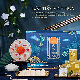 Yến Sào Hoàng Kim - Lộc Tiến Vinh Hoa (50g Tinh Chế Sợi Thượng Hạng & 4 Hũ Yến Chưng ) - Quà Tặng Đối Tác Cao Cấp