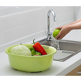 Mua Bộ 3 chậu rửa rau củ quả cao cấp màu xanh bằng nhựa  - Hàng nội địa Nhật Bản
