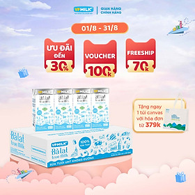Sữa tươi UHT Đà Lạt True Milk không đường 180ml (Thùng 48 hộp)