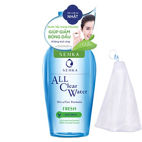 Nước tẩy trang sạch thoáng Senka A.L.L.Clear Water Fresh 230ml Tặng Lưới Tạo Bọt