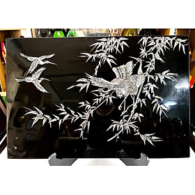 Mua Tranh sơn mài Hoa  trúc Khảm cừ cao cấp size 40x60 thích hợp trang trí  làm quà tặng