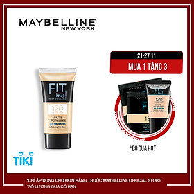 Kem Nền Mịn Nhẹ Kiềm Dầu Fit Me dạng tuýp Maybelline New York Matte and Poreless Foundation Tube 18ml