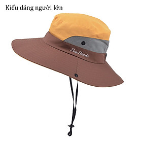 Mũ chống nắng ngoài trời nữ đuôi ngựa mũ leo núi thoáng khí mã 9002 