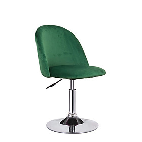 Ghế quầy bar xoay - Bar stool chair CB VELVET-2F chân thép mạ chrome chiều cao tùy chỉnh - pen thấp có lưng tựa nệm vải nhung êm ái nhiều màu lựa chọn ( xám ; hồng ; xanh dương đậm ; xanh ngọc )
