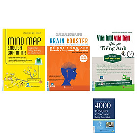 Combo bộ sách tiếng anh dành cho người mất gốc(Mindmap English Grammar - Ngữ Pháp Tiếng Anh Bằng Sơ Đồ Tư Duy+Vừa Lười Vừa Bận Vẫn Giỏi Tiếng Anh+Brain Booster - Nghe Phản Xạ Tiếng Anh Bằng Công Nghệ Sóng Não+Ứng Dụng Siêu Trí Nhớ 4000 Từ Vựng Tiếng Anh Thông Dụng Nhất)