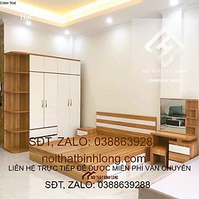 Mua combo phòng ngủ tủ cao giường bàn phấn 02