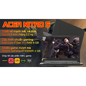 Hình ảnh Acer Nitro AN515 57 720A i7 11800H/8GB/512GB/4GB RTX3050Ti/15.6"F/144Hz/Win11/(NH.QEQSV.004)/Đen - Hàng chính hãng