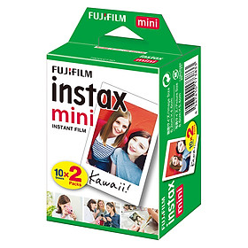 Film Instax Mini - Giấy in ảnh Fujifilm cho máy chụp ảnh lấy liền Instax Mini - Hộp 20 tấm - Hàng Chính Hãng