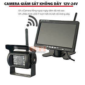 Camera WiFi Không Dây Kèm Màn Hình 7 Inch Hồng Ngoại Camera Giám Sát ,Camera Hành Trình 12V FullHD 1080p Sắc Nét