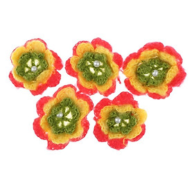 5Pcs Crochet Flower Handmade Art and Craft Flower Appliques Embellishments