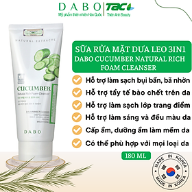 Sữa Rửa Mặt Dabo Dưa Leo 3-In-1 8809351955975 (180ml)