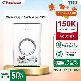 Máy Lọc Không Khí Cảm Biến, Tạo Ion Cho Diện Tích 50m2 Nagakawa NAG3502M - Hàng Chính Hãng