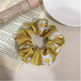  Dây Buộc Tóc Vải Lụa Hoa Cúc Scrunchies 