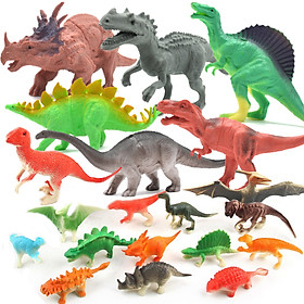 Hình ảnh Bộ sưu tập 20 mô hình khủng long Dinosaur World Jurassic Park tiền sử (6-17 cm) gồm 8 đồ chơi khủng long to + 12 mô hình khủng long nhỏ cho trẻ - N4A 617