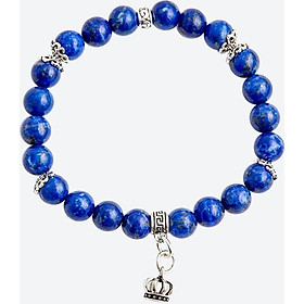 Vòng tay đá lapis lazuli charm vương miện Ngọc Quý Gemstones