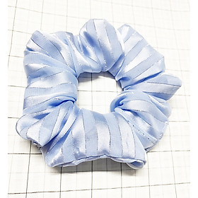 Dây cột tóc scrunchies mẫu mới màu xanh ngọc vân ánh kim