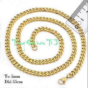 Dây chuyền inox kiểu lặc 5ly mạ vàng