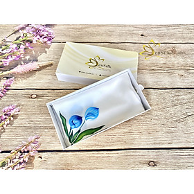 Khăn Lụa Buộc Tóc Sang Trọng Vẽ Tay 3D Lan Ý SenSilk, Khăn Quàng Cổ Đa Năng