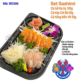 Mã 306_Set Sashimi Cá Hồi, Cá Tráp, Cá Hồng 200g