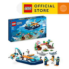 LEGO City 60377 Đồ chơi lắp ráp Tàu lặn thám hiểm 182 chi tiết