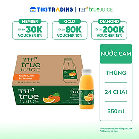Thùng 24 chai nước trái cây TH true JUICE cam tự nhiên 350ml