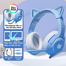 Mua ONIKUMA K9 Tai nghe chơi game tai mèo hồng hiệu ứng âm thanh 7.1 với điện thoại máy tính xách tay giảm tiếng ồn  Hàng chính hãng 