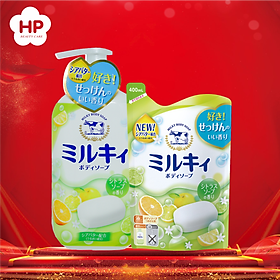 Sữa Tắm Cow Milky Body Soap Citrus Pump Dưỡng Trắng Mịn Da Hương Cam Chanh