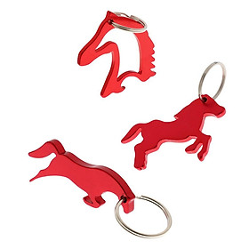3 style Portable Horse Beer Bottle Opener Key Ring Keychain Bag Pendent - Red