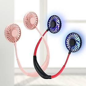 QUẠT QUÀNG CỔ THỂ THAO | Mang Đi Tập Gym, Chạy, Chơi Thể Thao, Quạt mini siêu cute xoay360 độ có led -màu ngẫu nhiên