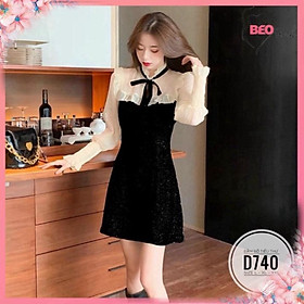 Bigsize 60-90KG Đầm bố tiểu thư Quảng Châu cao cấp chiết eo giấu bụng ngoại cỡ size lớn đi bi