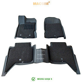Thảm lót sàn ô tô 2 lớp cao cấp dành cho xe Ford Ranger / Ford Raptor 2022+ nhãn hiệu Macsim 3w chất liệu TPE