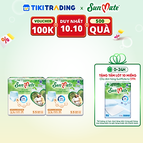 Combo 2 Gói Tã Quần Người Lớn Sunmate Khô Thoáng L7 (7 Miếng/ Gói)