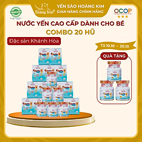 Combo 20 hộp Tổ yến nguyên chất 0.5g chưng sẵn cao cấp dành cho bé Yến Sào Hoàng Kim hộp 70ml