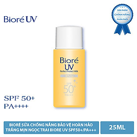 Bioré Sữa Chống Nắng Bảo Vệ Hoàn Hảo TRẮNG MỊN NGỌC TRAI Biore UV SPF50+/PA+++ 25ML