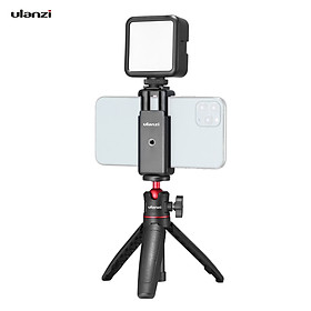 Ulanzi Phone Video Vlog Kit with Selfie Stick Tripod LED Fill Light Phone Clamp Holder Universal 1/4 Cold Shoe Mounting