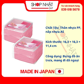 Hộp đựng cơm bento hồng 2 tầng, nhiều ngăn tiện lợi - Nội địa Nhật Bản