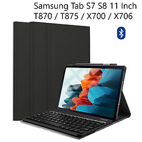 Mua Bao Da Kèm Bàn Phím Cho Samsung Tab S7 S8 11 Inch T870 / T875 / X700 / X706 Bluetooth