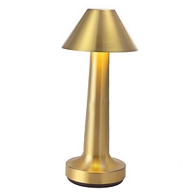 3xMushroom Shape Metal LED Desk Lamp Bar Table Lamp Cordless 3W Golden