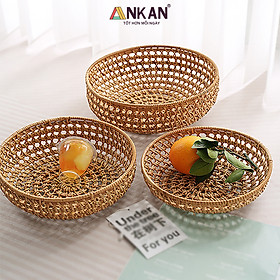 Khay Rổ Mây Tre Đan ANKAN – Đựng Trái Cây, Bánh Kẹo, Đồ Khô, Decor Nhà Ăn & Phòng Khách – Thủ Công Việt Nam