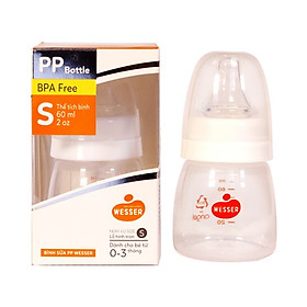 Bình sữa Wesser cổ hẹp nhựa PP mẫu mới