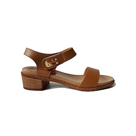 Giày sandal cao gót nữ da bò gót cao 4 cm HKD1