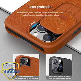 Bao da dành cho iPhone 13 Pro Max hàng chính hãng Nillkin QIN có nắp trượt bảo vệ camera