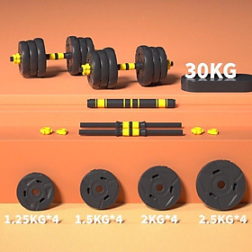 bộ Tạ tay 40KG 2 in 1 kết hợp tạ đẩy tạ đòn, dụng cụ tập gym đa năng